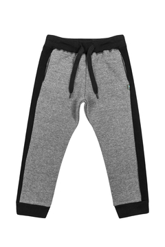 Jogging de frisa combinado - Gris/Negro