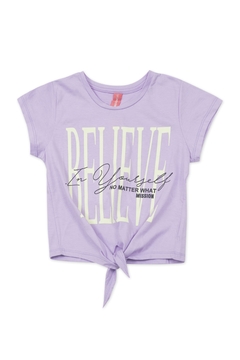 Remera Believe con nudo - Lila