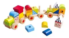 TREN DE ARRASTRE CON BLOQUES DE MADERA TOOKY TOY - comprar online