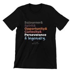 Infantil tam. 0 ao 8 e Juvenil 10 ao 16 - Camiseta Sojourner& Spirit& Opportunity& Curiosity& Perseverance & Ingenuity - comprar online