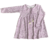 Vestido Ampelis lila, de lanilla estampada con tiras para anudar en el escote