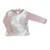 Remera Anade rosa, de algodón con delantera de encaje y lazo para atar en espalda.