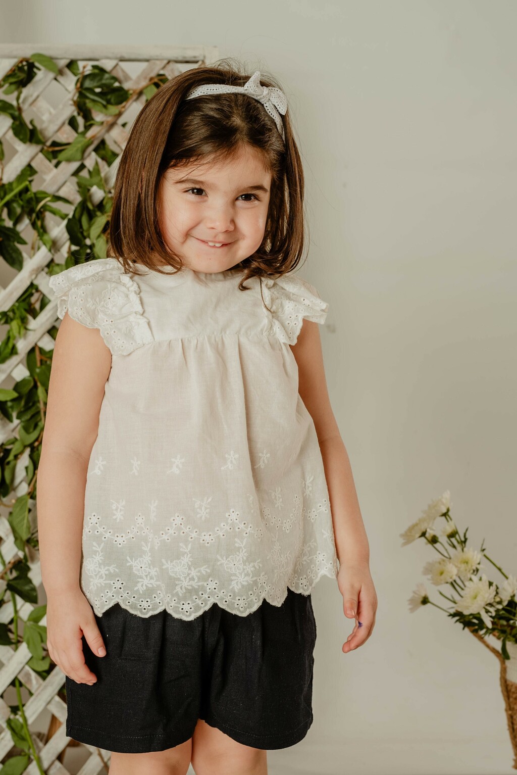 Blusa de nena Limon de fibrana bordada