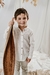 Nene con camisa Uria off white, de gasa de algodón con cuello mao