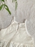 remera Azucena off white, escote halter de algodón con recorte de tul en pechera 