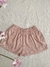 Fotoproducto de shorts Azalea rosa, de lino con elástico en cintura 