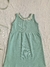Fotoproducto del vestido Girasol verde, de micropanal con detalle de puntilla en escote
