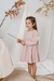 Nena con vestido Montejo rosa, de algodón con detalle de puntilla en escote
