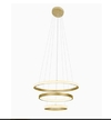 Pendente LED Bean 3 aros 40cm + 60cm + 80cm 83W 3000K Dourado Fosco Nordecor 2459