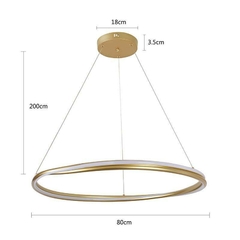 Imagem do PENDENTE LED EUNI 80CM 75W 3000K DOURADO FOSCO NORDECOR 2872