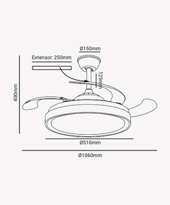 Ventilador de Teto Pás Retrátil Air Martan 2060 com Controle Remoto na internet