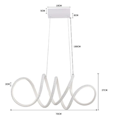 Imagem do PENDENTE LED LIRE CRISTAL 58 W 3000k BRANCO Nordecor 2321