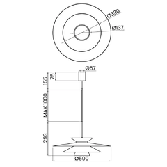 PENDENTE TULE LED 50CM 26,5W 3000K BIVOLT USINA DESIGN 19800-50LED3 - Martan Lustres