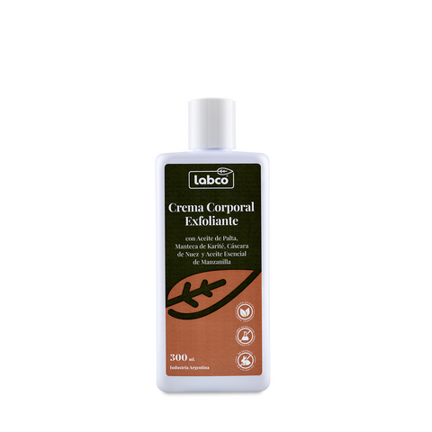 LAB CO / CREMA CORPORAL EXFOLIANTE CON PALTA, KARITE, CASCARA DE NUEZ Y MANZANILLA