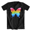 Camiseta Aplicação Tie Dye borboleta - preta