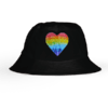 Chapeu Bucket Hat Coração - Preto