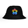 Chapeu Bucket Hat Flor - Preto