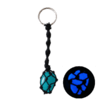 chaveiro de Pedra e Macrame (Brilha no escuro) - Azul