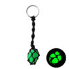 chaveiro de Pedra e Macrame (Brilha no escuro) - Verde