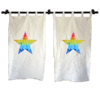 Cortina de Varão com Aplicação de Tie Dye estrela - Branca - comprar online