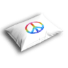 Fonha / Capa de Travesseiro Aplicação Tie Dye Simbolo da Paz - Branca