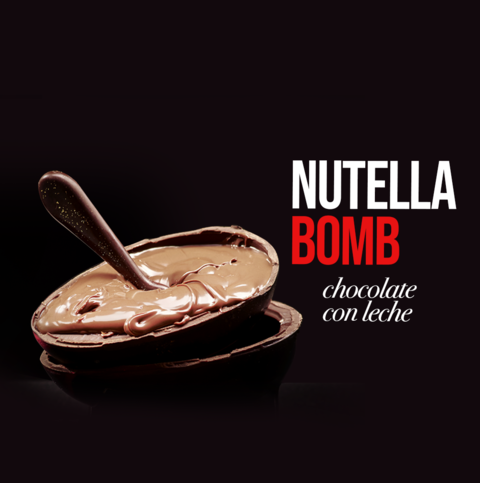 Huevo Nutella "Bomb" con Chocolate Leche x 320 grs + Cuchara de Chocolate - Entrega sin cargo en CABA y Zona Norte