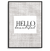 Quadro textil hello