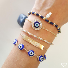 Pulseira Lápis Lazuli Mão Hamsá - comprar online