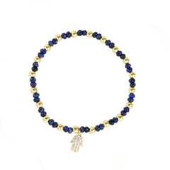 Pulseira Lápis Lazuli Mão Hamsá