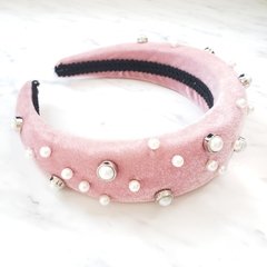 Tiara Luxo Pérolas e Studs - Rosa - comprar online