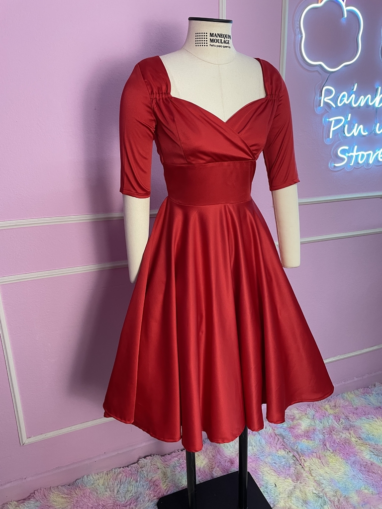 Vestido de sarja rodado sales