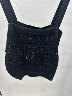 Crop Top TIME IS DANCING (Negro c/lurex negro) - MaryCruz