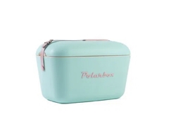 Conservadora retro Polarbox Verde Agua - con asa ROSA 20 lts