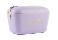 Conservadora retro Polarbox Lila - con asa Amarilla 20 lts -