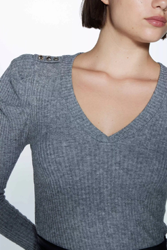 Sweater LINGOR Lanita- Gris/Negro - comprar online