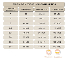 Tabela de Medidas Intimaxx