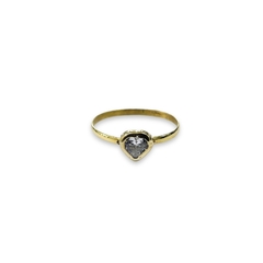 ANILLO SOLITARIO CUBIC HEART DE ORO 18K