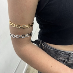 BRAZALETE CHAIN FULL DE ACERO DORADO - Fina Joyas