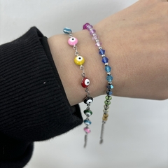 PULSERA OJO COLORS DE ACERO QUIRÚRGICO - Fina Joyas