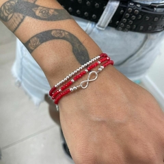 PULSERA CRISTAL LUMINI RED DE PLATA 925 - comprar online