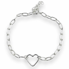 PULSERA HEART LONG DE PLATA 925