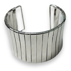 BRAZALETE ANCHO DE ACERO BLANCO