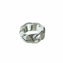 ANILLO INFLADO TRENZA DE PLATA 925