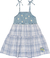 Vestido Infantil de Alças Jeans com Xadrez Azul MARGARIDAS - Momi - comprar online