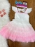 Vestido de Festa Infantil Luxo Branco Petit Cherie Barrado Rosa Degradê Louise - PETIT CHERIE 25146