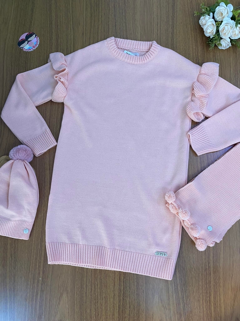 Vestido infantil em trico 2025