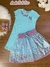 Vestido Infantil Canelado AZUL com Saia em Tela SMILE - Kukie