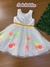 Vestido de Festa Infantil BRANCO com Tule e Flores NEON - Petit Cherie - comprar online