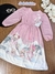 Vestido Infantil Rosa Longuete Estampas de Neve - Kukie