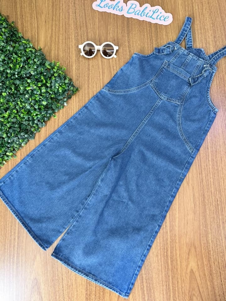 Jardineira infantil saia jeans sales